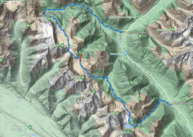 Rock Wall Trails Map Vector