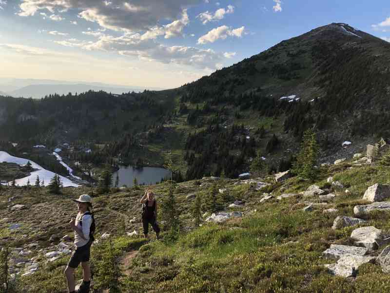 Looking down towards Twin lakes on the way to Boulder Mtn